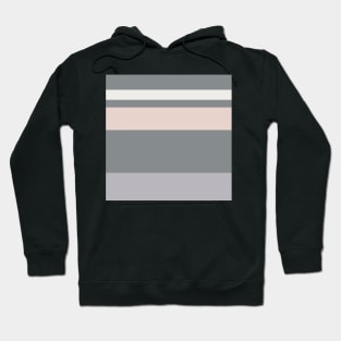 A gorgeous jumble of Very Light Pink, Grey, Silver and Light Grey stripes. Hoodie